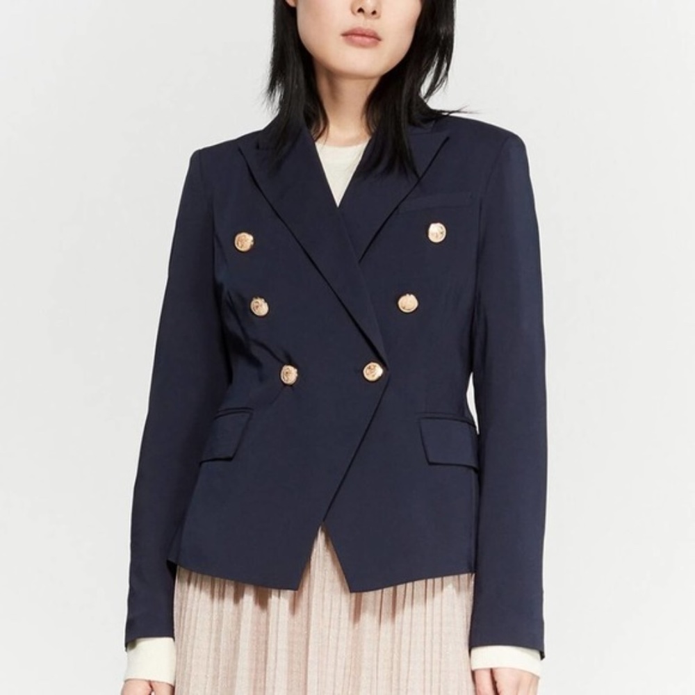 Walter Baker Navy Phelps Double-Breasted Blazer ~ NWT ~ Size Medium - Picture 3 of 8
